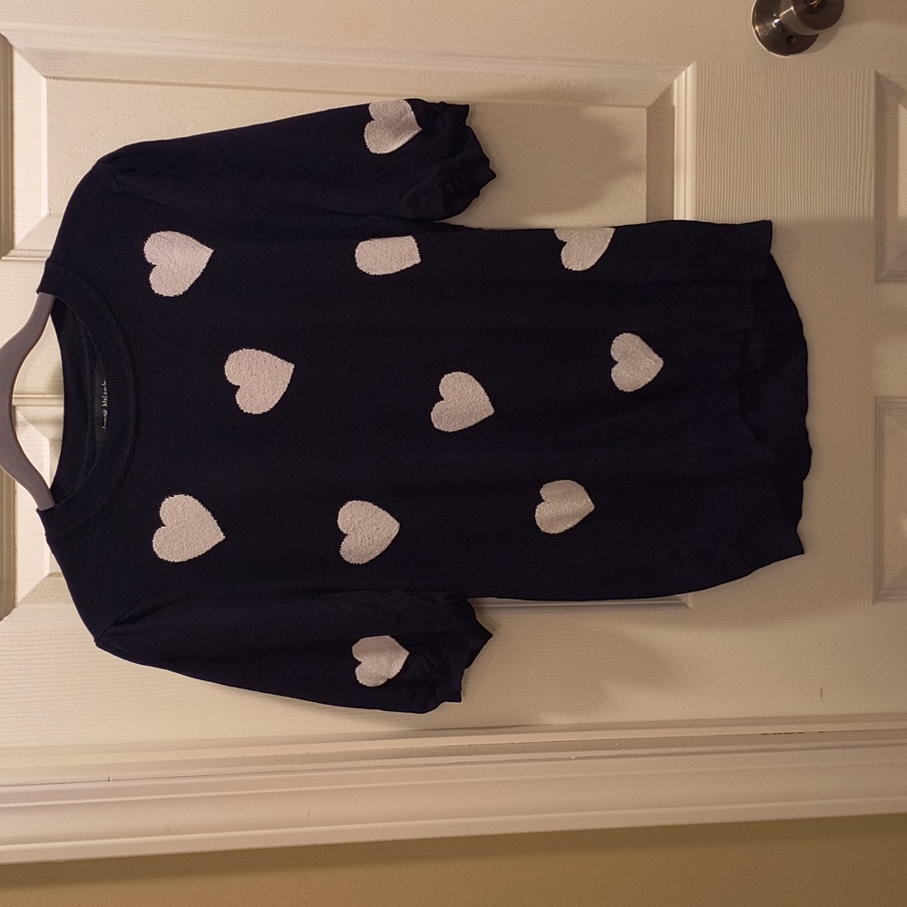 Puff Sleeve Heart Sweater